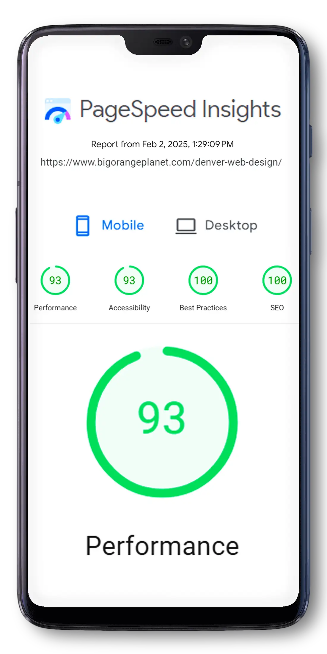 Page speed load perfomance is vital to google